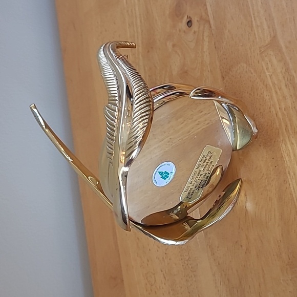 PARTYLITE Vintage 90s Brass Feather Pillar Candle Holder P0414 - Picture 7 of 16